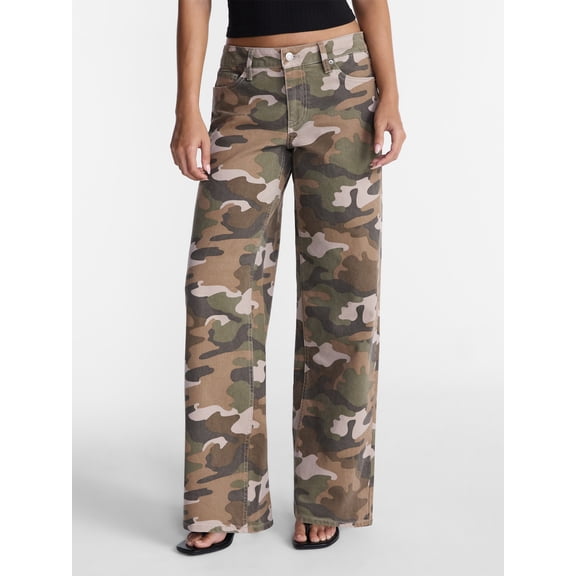 No Boundaries Mid Rise Baggy Jeans, 29", 31", 33" Inseams, Women'sand Women's Plus Sizes 00-24W