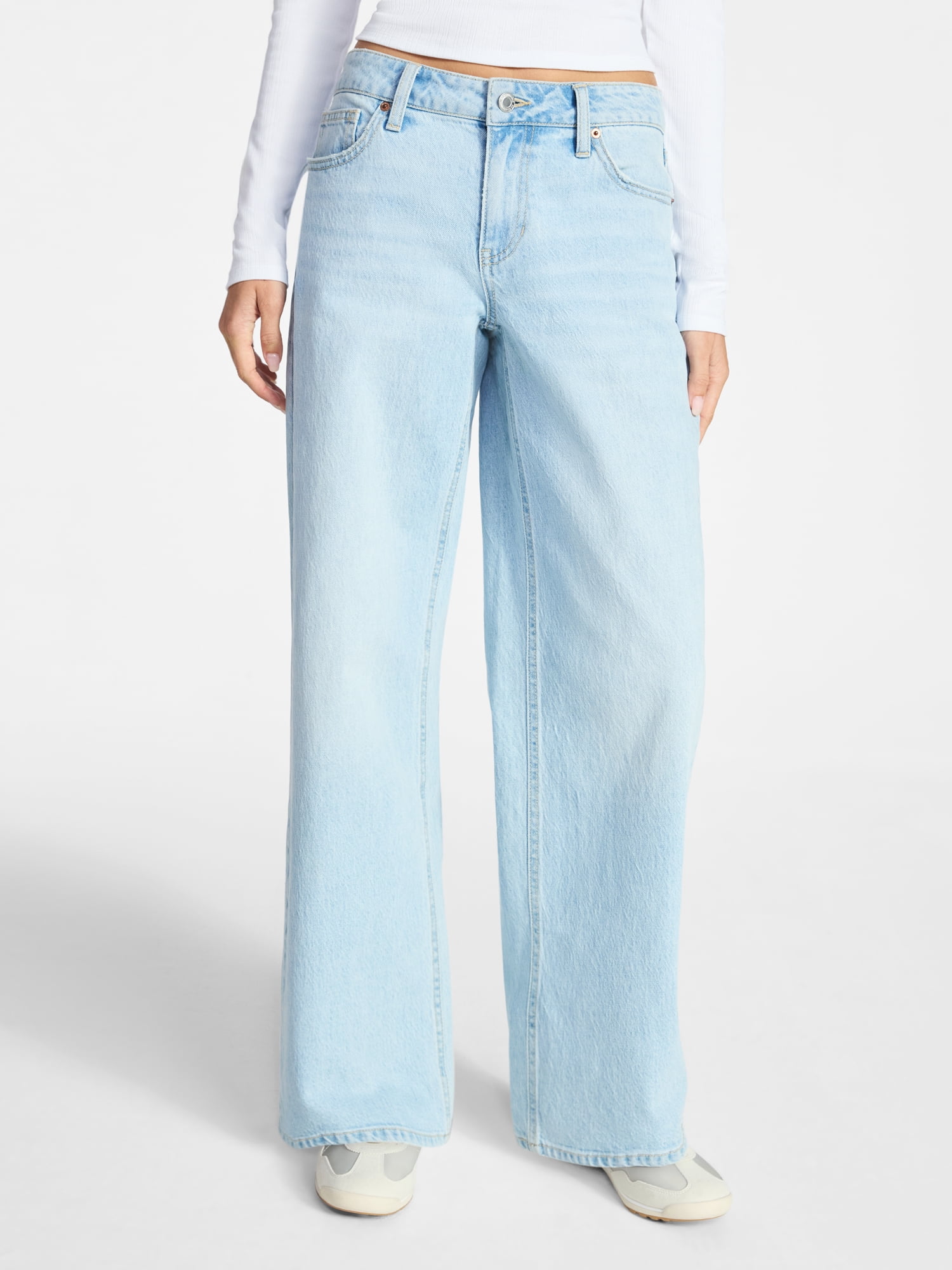 No Boundaries Mid Rise Baggy Jeans, 29", 31", 33" Inseams, Women's Sizes 00-24W