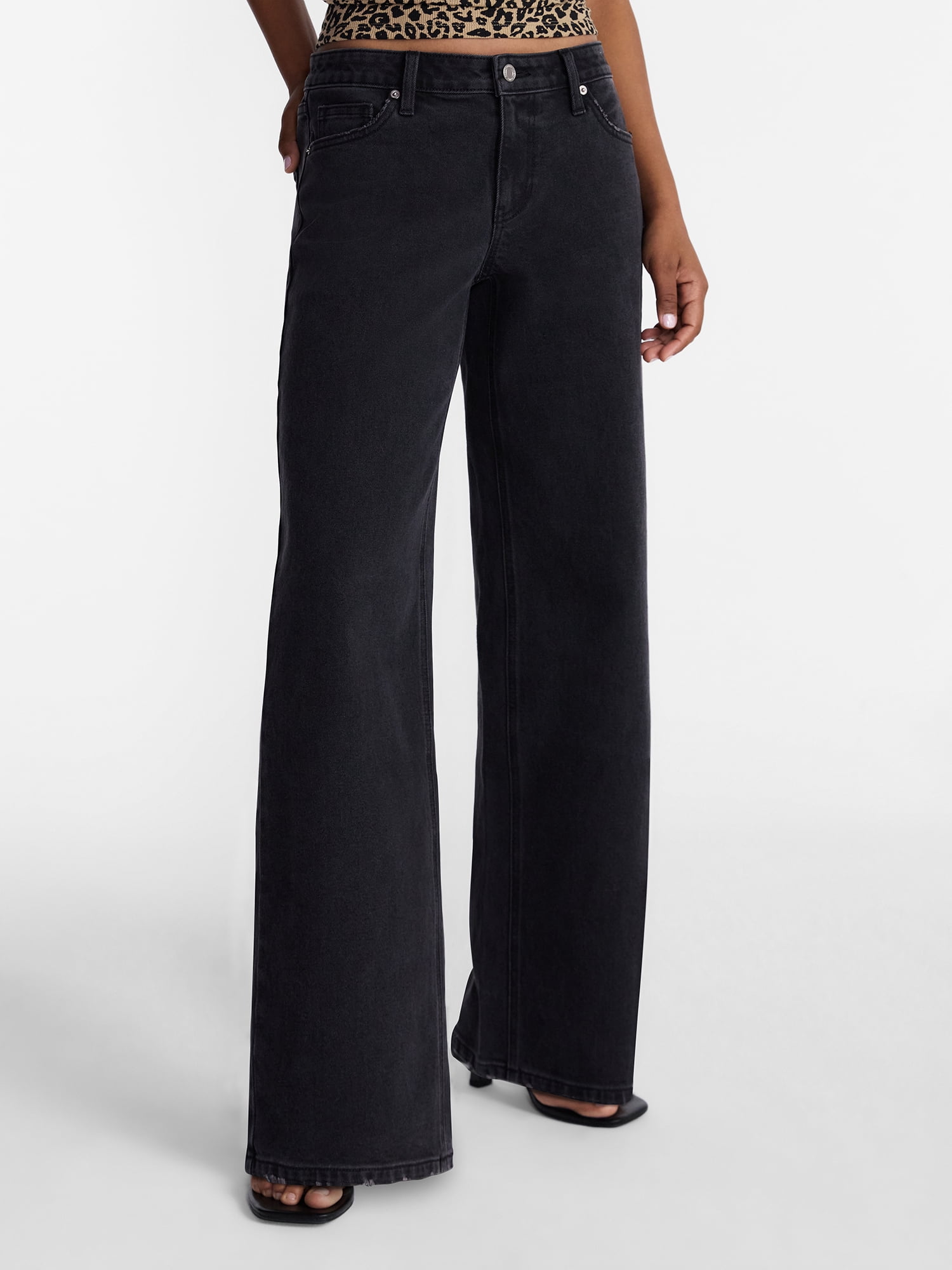 No Boundaries Mid Rise Baggy Jeans, 29", 31", 33" Inseams, Women's Sizes 00-24W