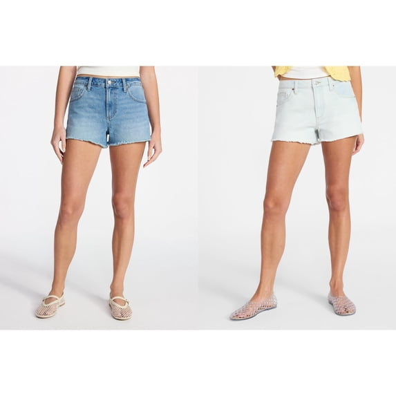 No Boundaries Women's Mid-Rise Denim Shorts, 3 in Inseam, Sizes 00-20