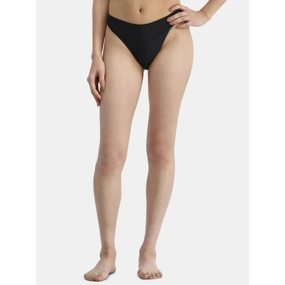 No Boundaries Women's Mid-Waist High Leg Cheeky Bikini Bottom, Sizes XXS-XXL