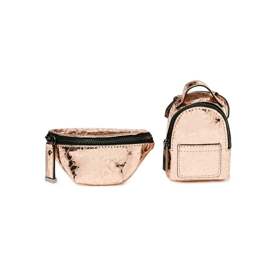 No Boundaries Women's Mini Backpack Fanny Pack 2-Piece Gift Set Rose Gold