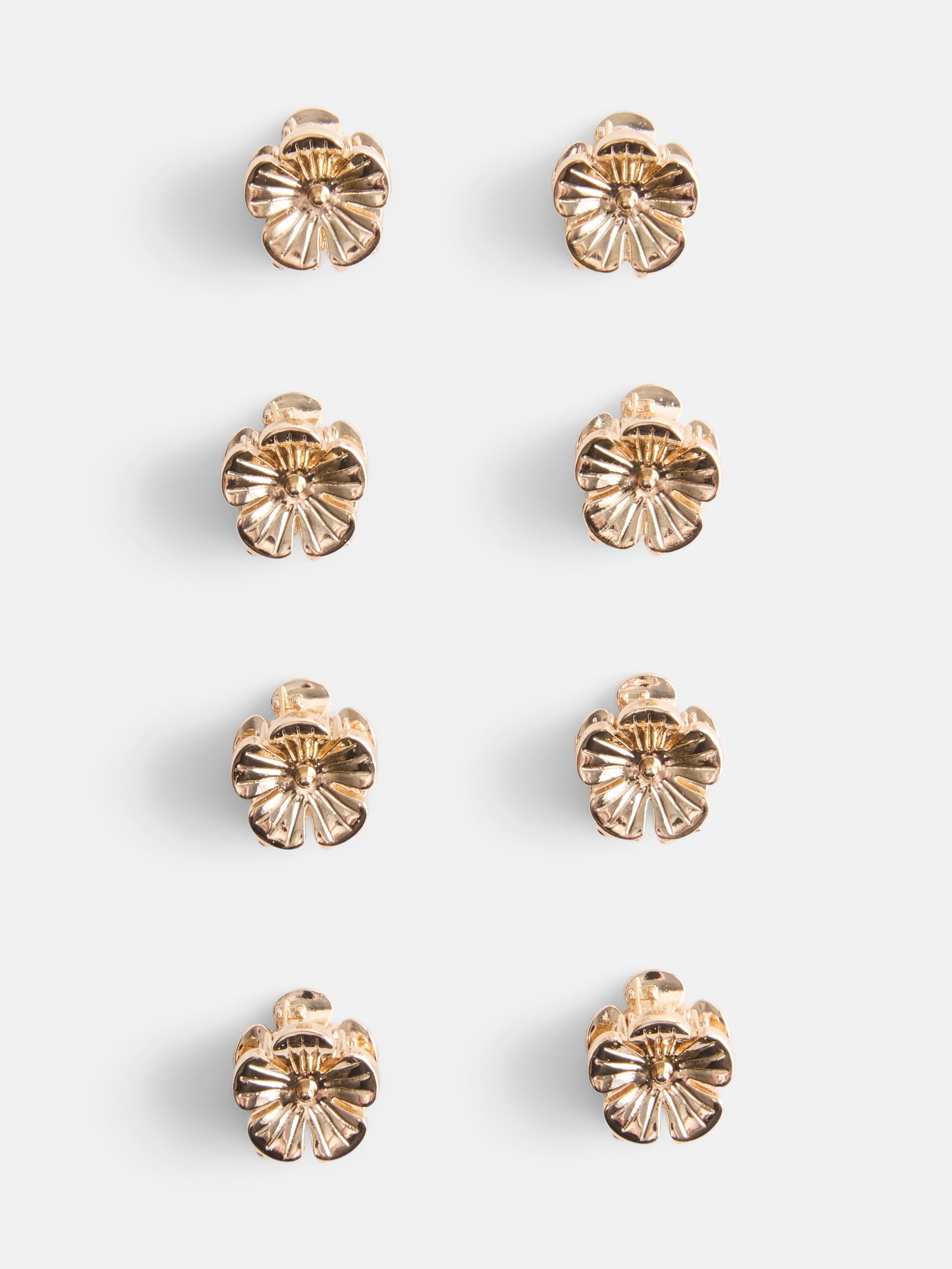 No Boundaries Women's Mini Flower Hair Claw Clips, 8 Pieces