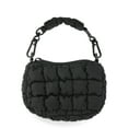 thumbnail image 1 of No Boundaries Women's Mini Quilted Hobo Bag Charm, Black, 1 of 4