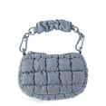 thumbnail image 1 of No Boundaries Women's Mini Quilted Hobo Bag Charm, Platinum, 1 of 6