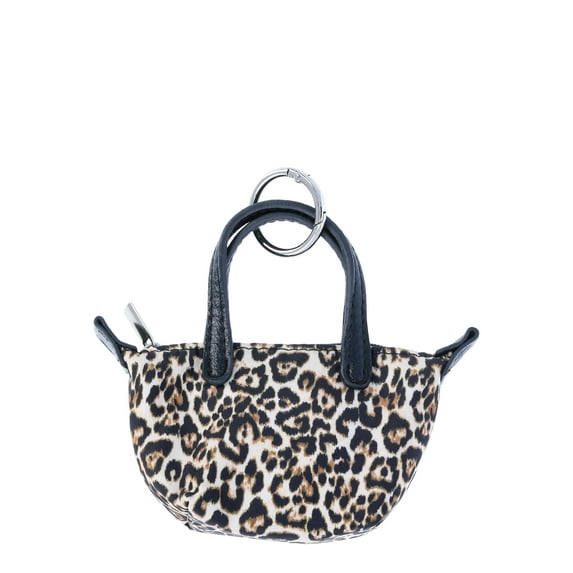 No Boundaries Women's Mini Tote Bag Charm, Leopard