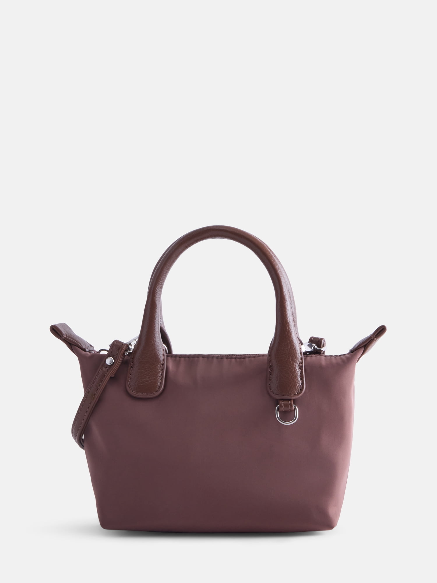 No Boundaries Women's Mini Tote Crossbody Bag, Chocolate
