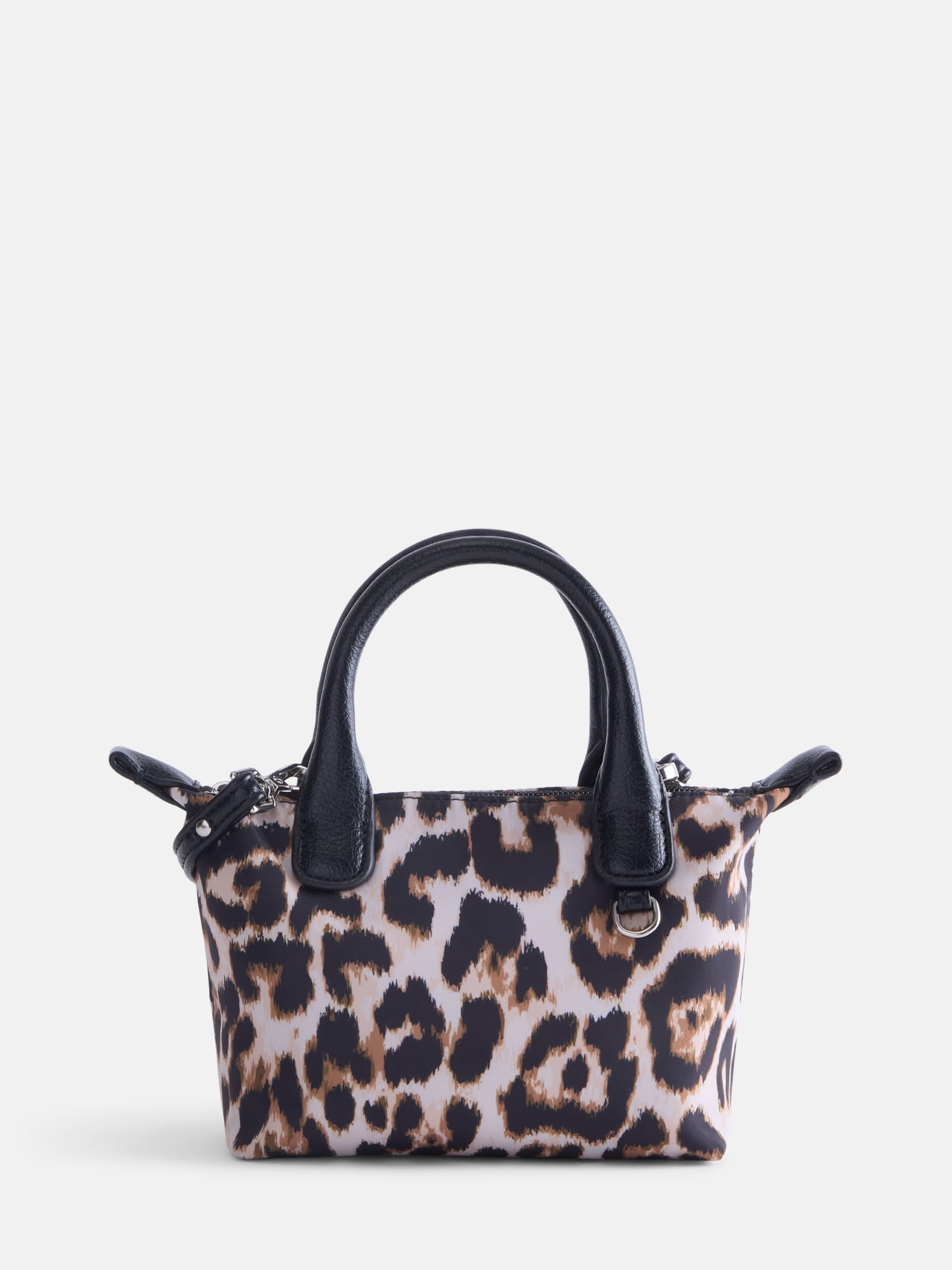 No Boundaries Women's Mini Tote Crossbody Bag, Leopard