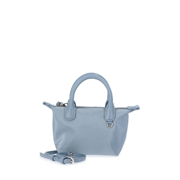 No Boundaries Women's Mini Tote Crossbody Bag, Platinum