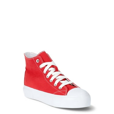 No Boundaries Women's Motion Control Platform Sneakers, Red, Size 8