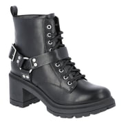 No Boundaries Women's Lace Up Ankle Moto Boots, Wide Width Available