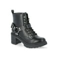 thumbnail image 1 of No Boundaries Women's Lace Up Ankle Moto Boots, Wide Width Available, 1 of 6