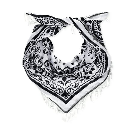 No Boundaries Women's Multi-Wear Scarf Bandana, White Black