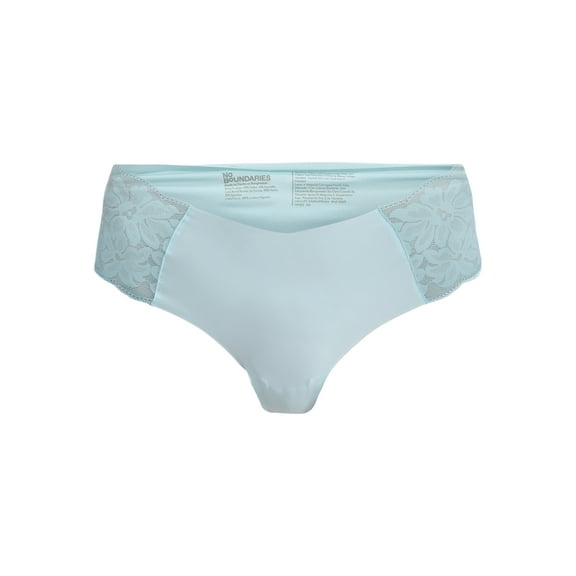No Boundaries Women's No Show Cheeky with Lace Panty, Sizes XS to XXXL