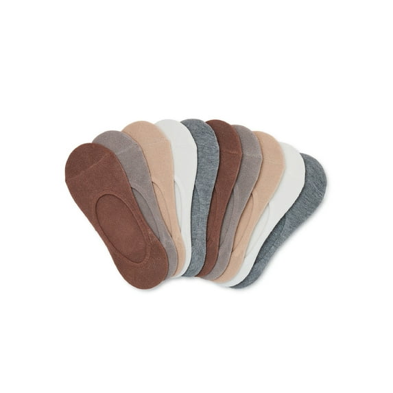 No Boundaries Women's Nude Fashion Low Liner Socks, 10-Pack, Size 4-10