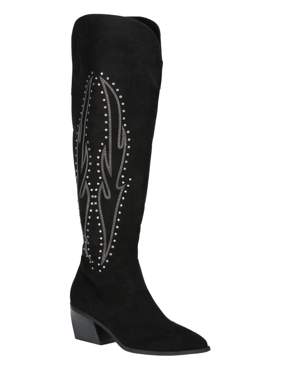 Women's Over the Knee Bling Western Boots