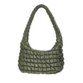 thumbnail image 1 of No Boundaries Women's Quilted Puffer Oversized Shoulder Hobo Bag, Olive, 1 of 8