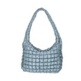 thumbnail image 1 of No Boundaries Women's Oversized Quilted Hobo Bag, Platinum, 1 of 6
