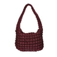 thumbnail image 1 of No Boundaries Women's Oversized Quilted Hobo Bag, Wine Fusion, 1 of 5