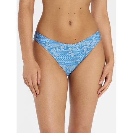 No Boundaries Paisley High-Leg Bikini Bottoms, Women's XXS-XXL