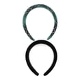 thumbnail image 1 of No Boundaries Women's Plaid and Velvet Padded Headbands 2-Pack, Black, 1 of 2