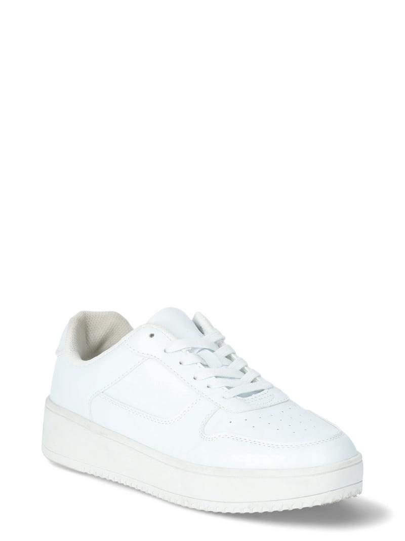 No Boundaries Women's Platform Casual Lace Up Sneakers Wide Width