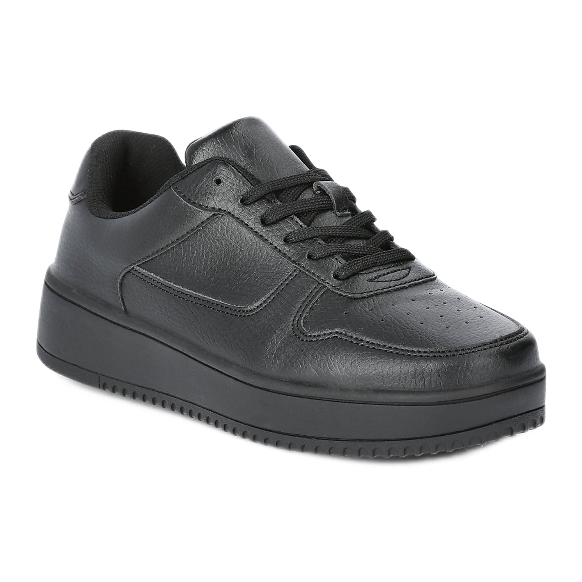 No Boundaries Women's Platform Casual Lace Up Sneakers, Wide Width Available