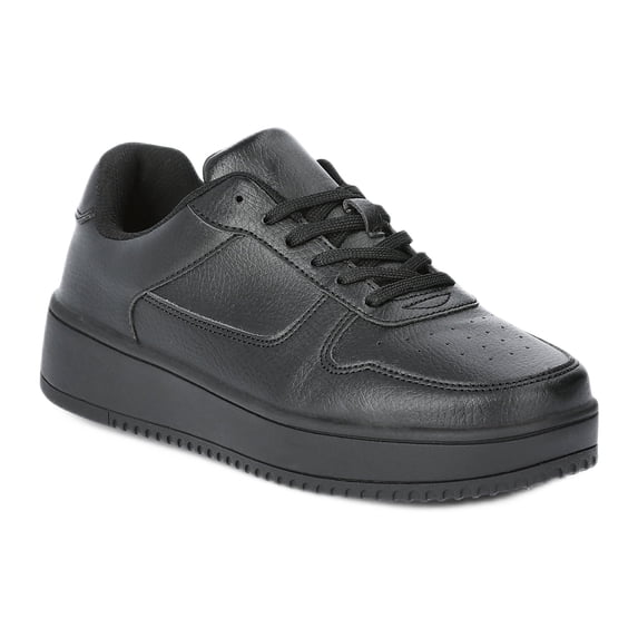 No Boundaries Women's Platform Casual Lace Up Sneakers, Wide Width Available