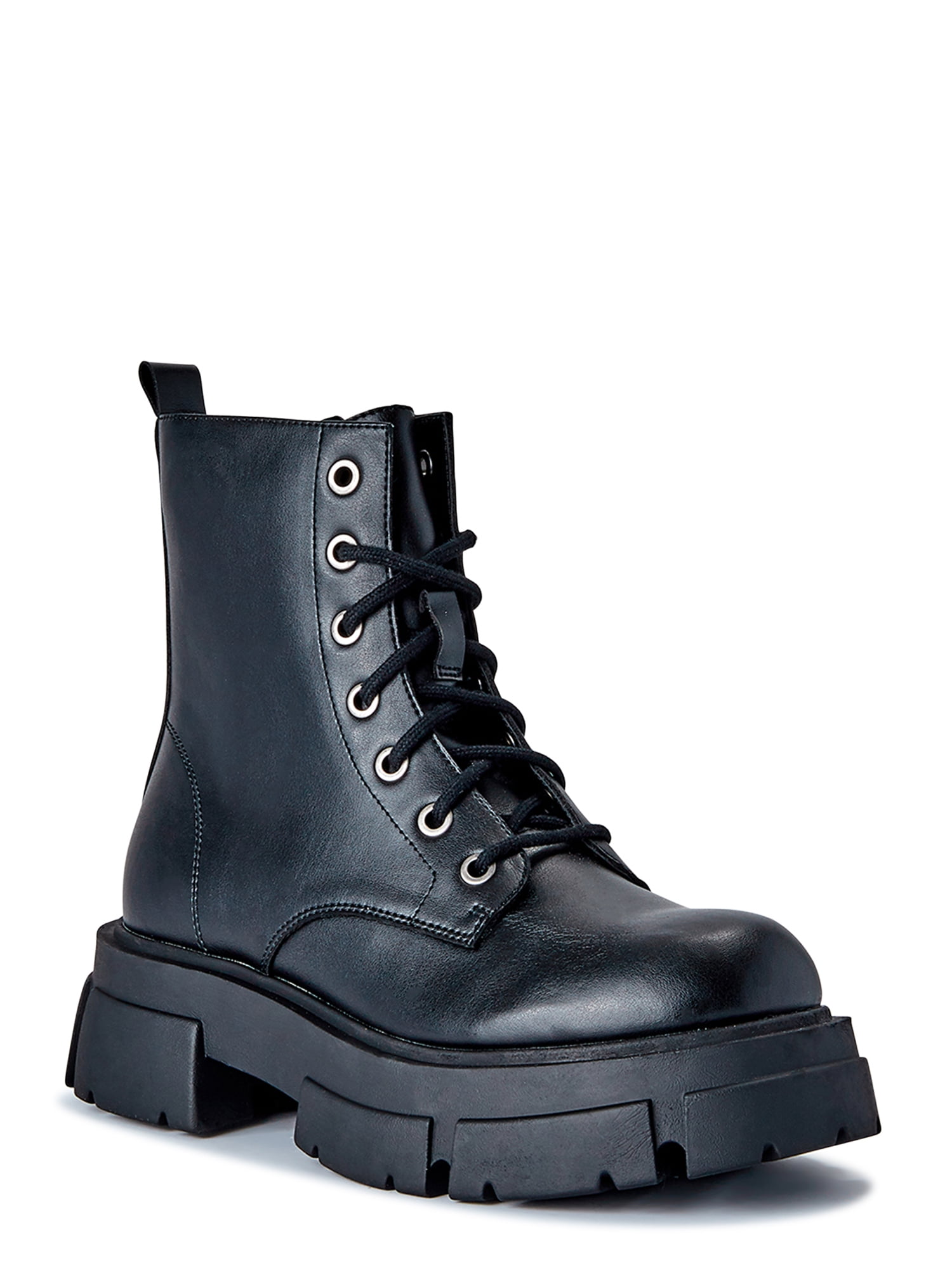 No Boundaries Women's Platform Combat Boot - Walmart.com