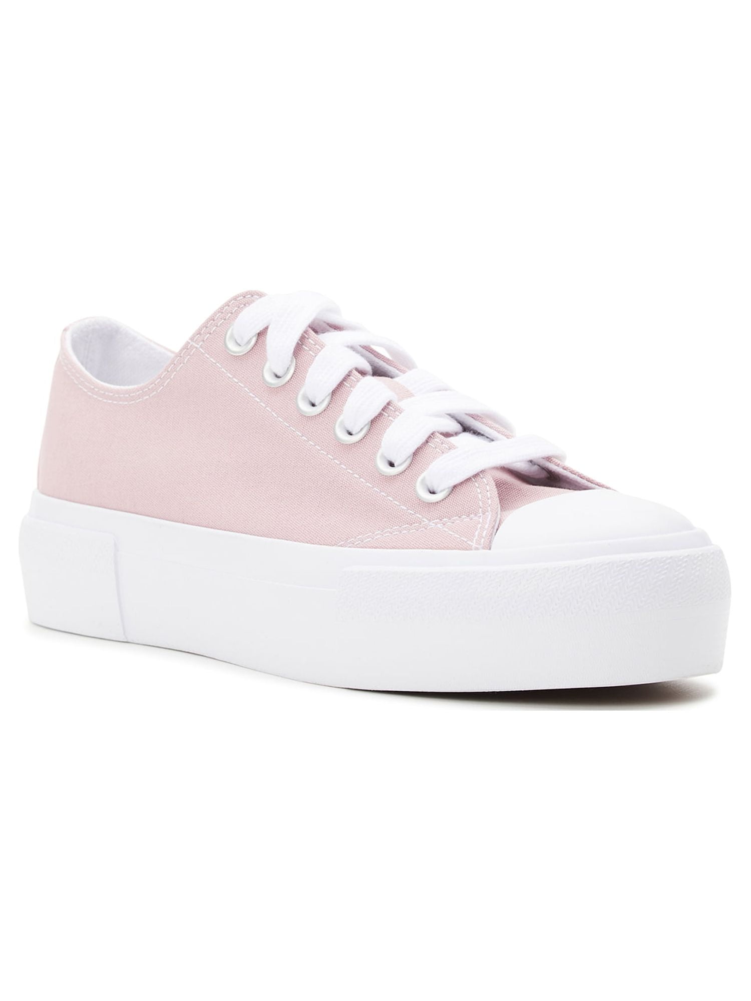 No Boundaries Women's Platform Lace Up Canvas Sneakers