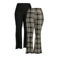 thumbnail image 1 of No Boundaries Women's Plus Flare Pant, 2 Pack, Sizes 1X-4X, 1 of 5