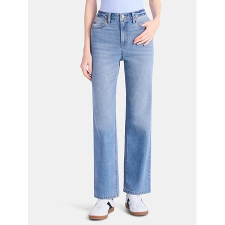 No Boundaries High-Rise Straight Leg Jeans, 28", 30”, 32" Inseams, Women's and Women's Plus Sizes 00-24W