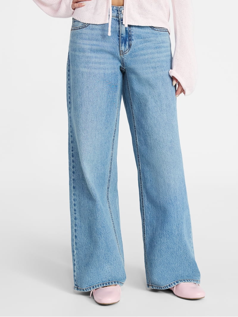 No Boundaries Mid Rise Baggy Jeans, 29