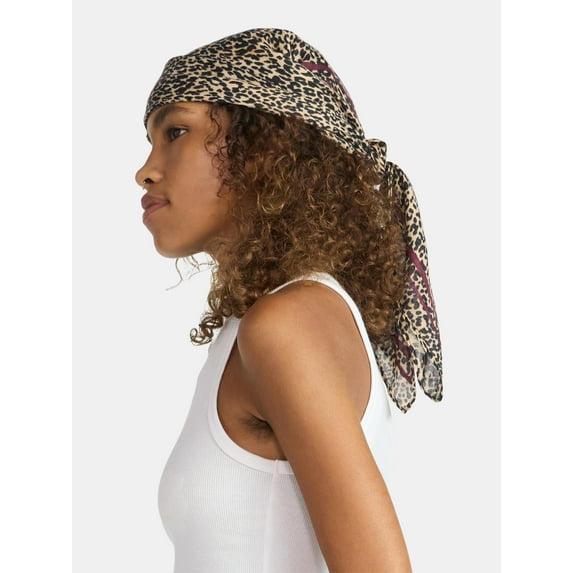 No Boundaries Women's Leopard Printed Scarf, One Size