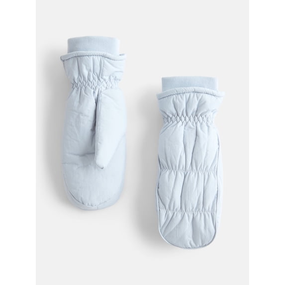 No Boundaries Women's Puffer Mittens, Starlight, L/XL