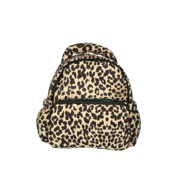 Women’s Hands Free Puffy Mini Backpack, Leopard