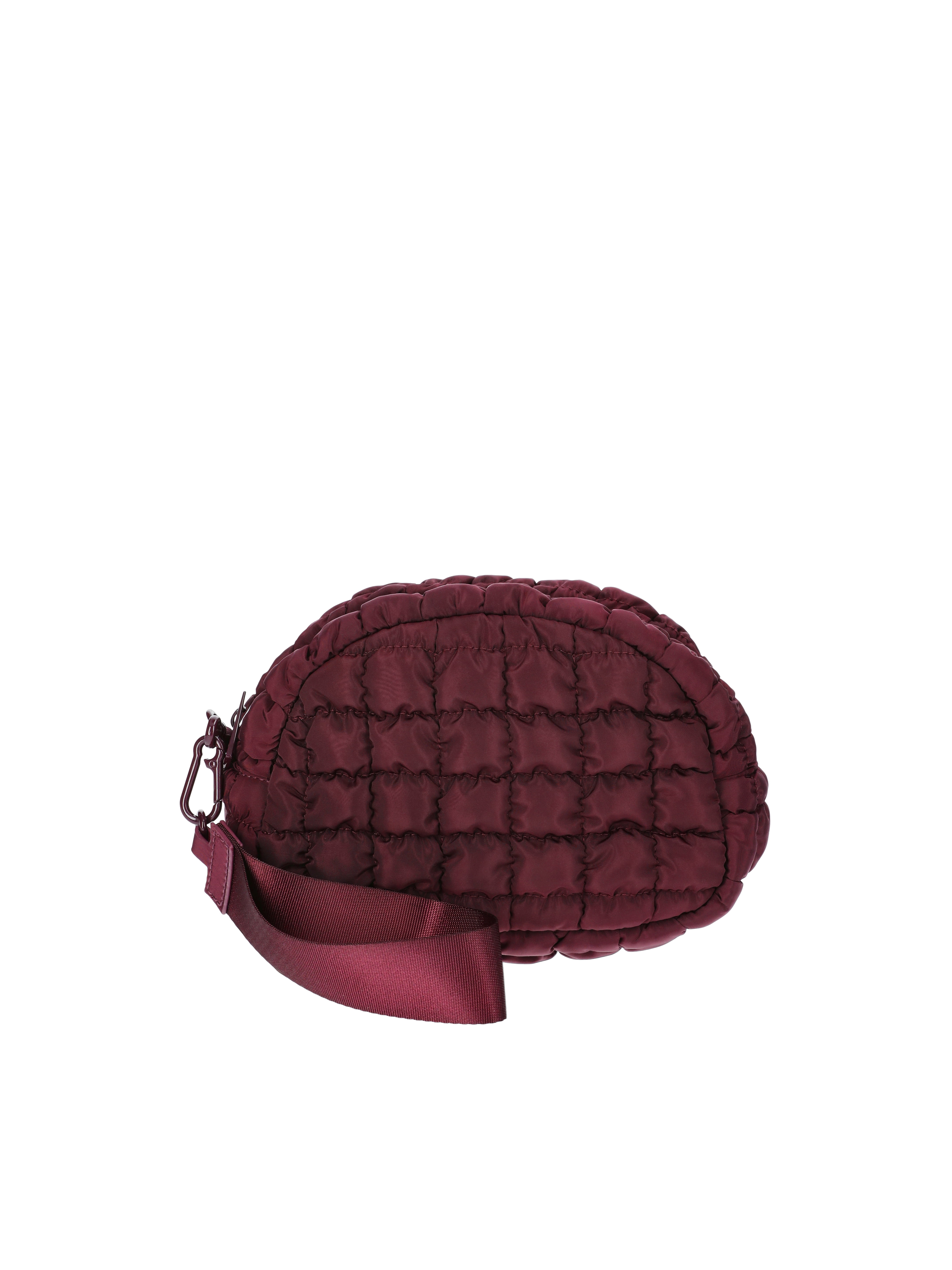 No Boundaries Women's Quilted Pouch Bag Charm, Wine Fusion