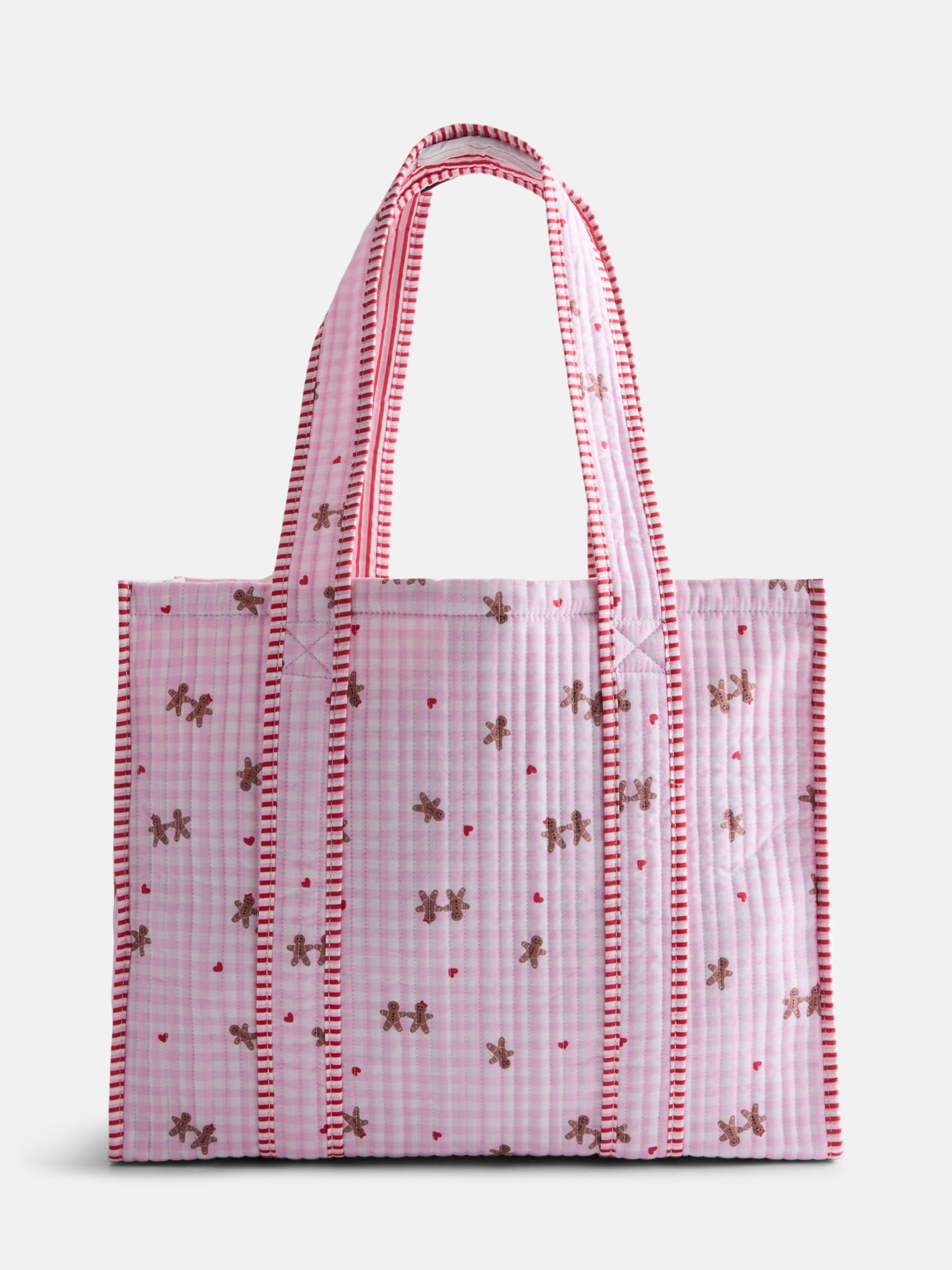 No Boundaries Quilted Tote Bag, Women's, Pink Marshmallow Gingerbread