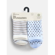 No Boundaries Women's Ribbed Mid Crew Socks, 6 Pack, Shoe Sizes 4-10