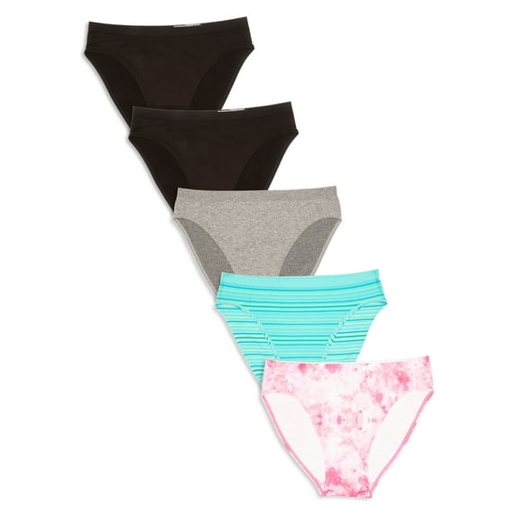No Boundaries Women's Seamless Bikini Panties, 5-Pack