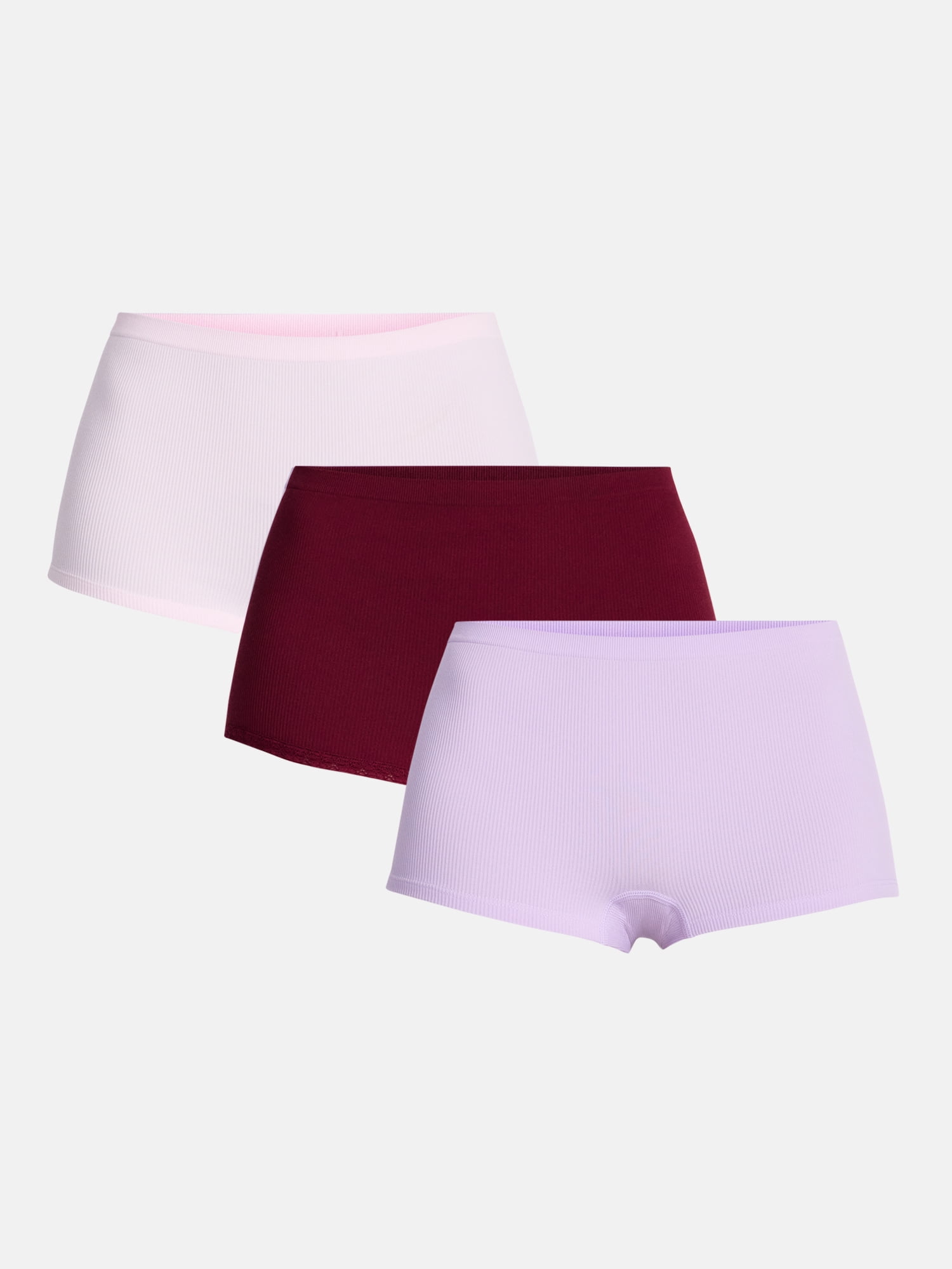 No Boundaries Seamless Boyshorts, 3 Pack, Women’s, Sizes XS-XXXL