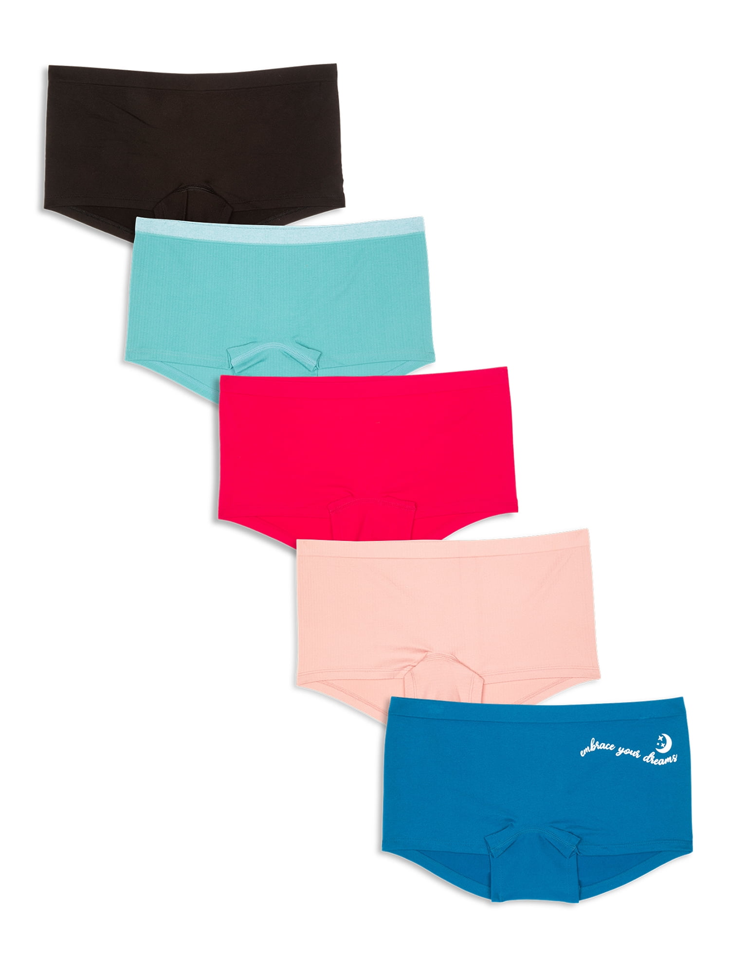 No Boundaries Women's Seamless Boyshort Panties, 5Pack