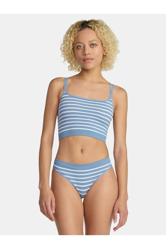 Women’s Seamless Cami Bra & Thong Panty Set, Sizes XS–XXXL