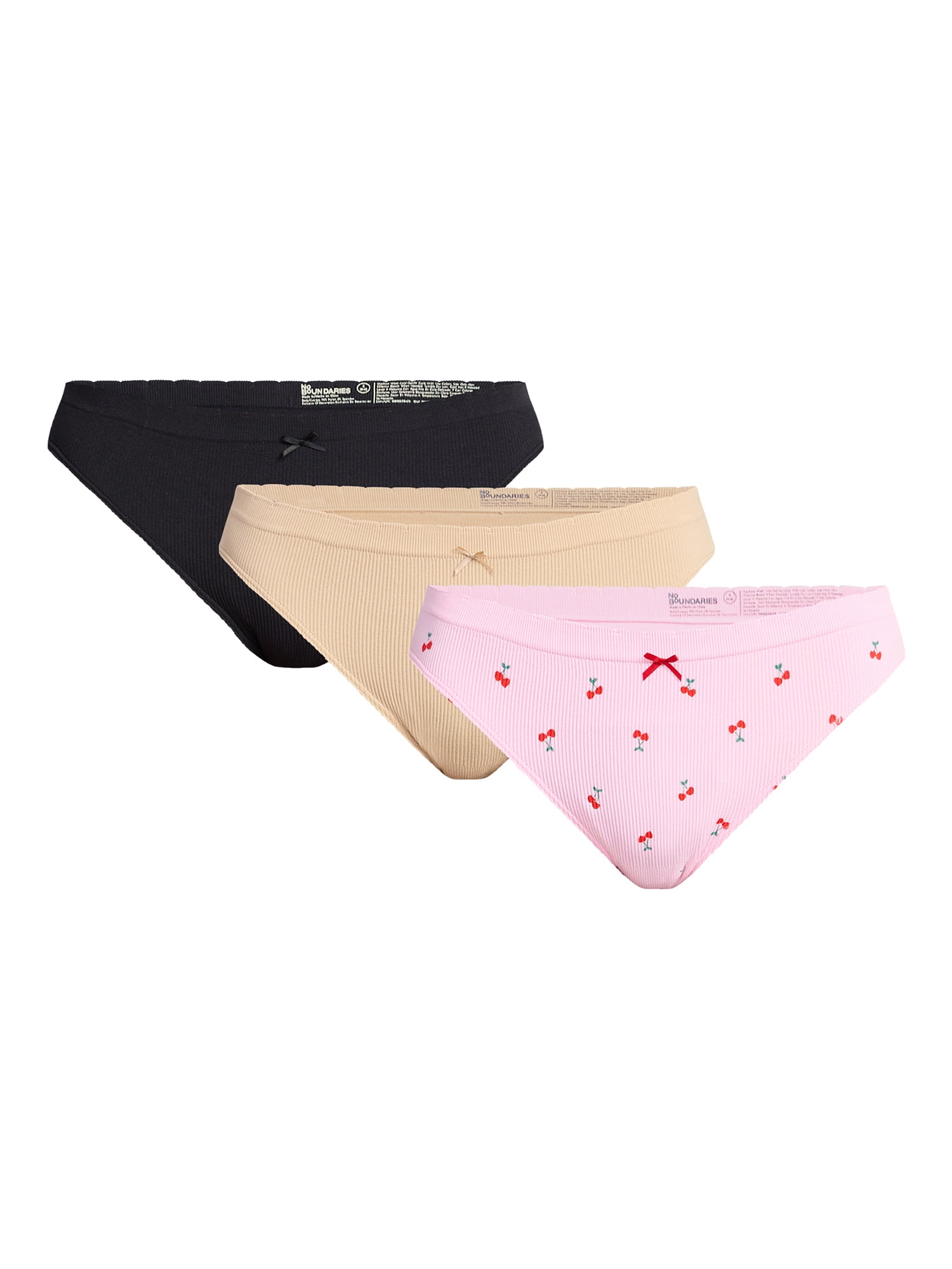 No Boundaries Seamless Cheeky Panties, 3-Pack, Women's, Sizes XS-XXXL