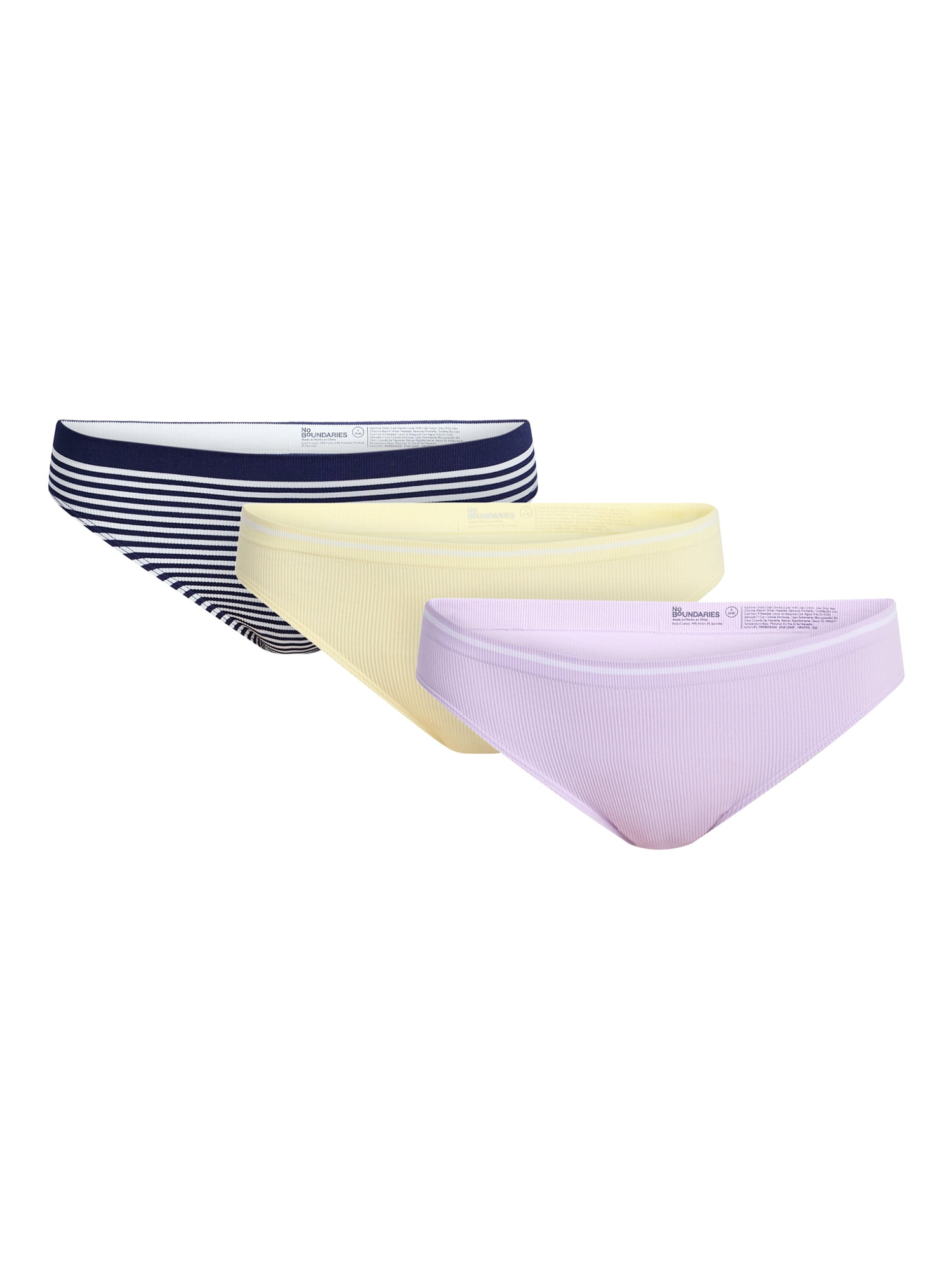 No Boundaries Seamless Cheeky Panties, 3-Pack, Women's, Sizes XS-XXXL