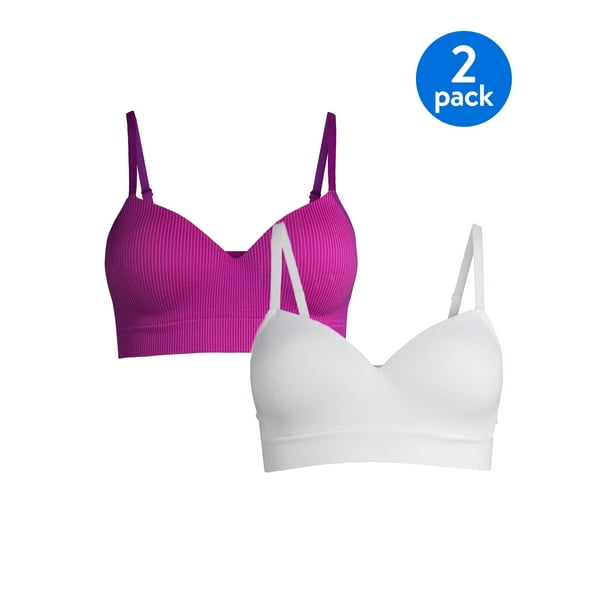 No Boundaries Women's Seamless Comfy Bra, 2Pack