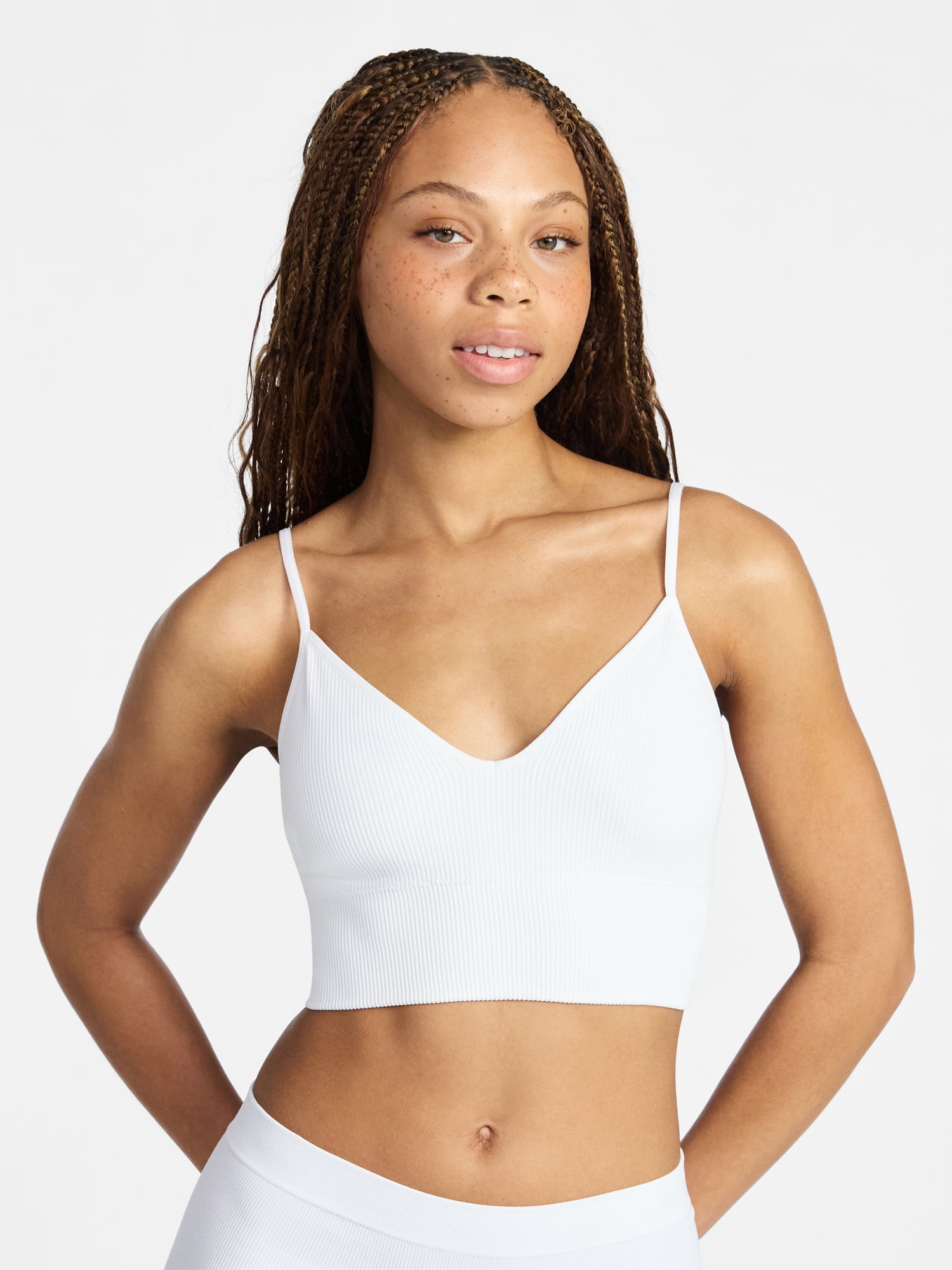 No Boundaries Seamless Core Longline Triangle Bra, Women's XS-XXXL