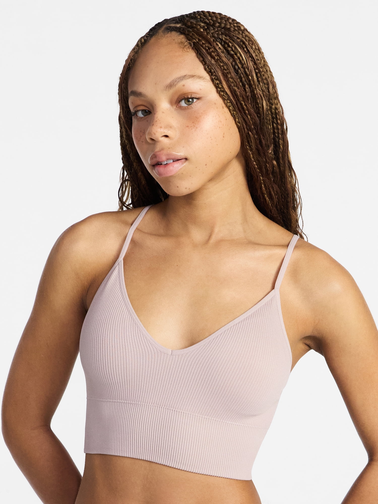 No Boundaries Seamless Core Longline Triangle Bra, Women's XS-XXXL