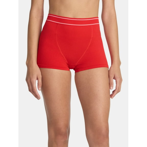 No Boundaries Seamless High Waist Boyshort Panties, Women’s