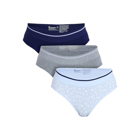 No Boundaries Seamless Hipster Panties, 3-Pack, Women's XS-XXXL